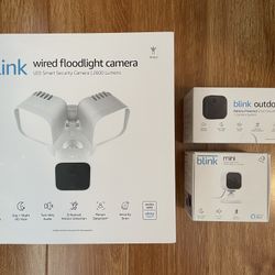 Blink Wired Floodlight Camera - Smart security camera, 2600 lumens, HD live view, enhanced motion detection, built-in siren, Works with Alexa