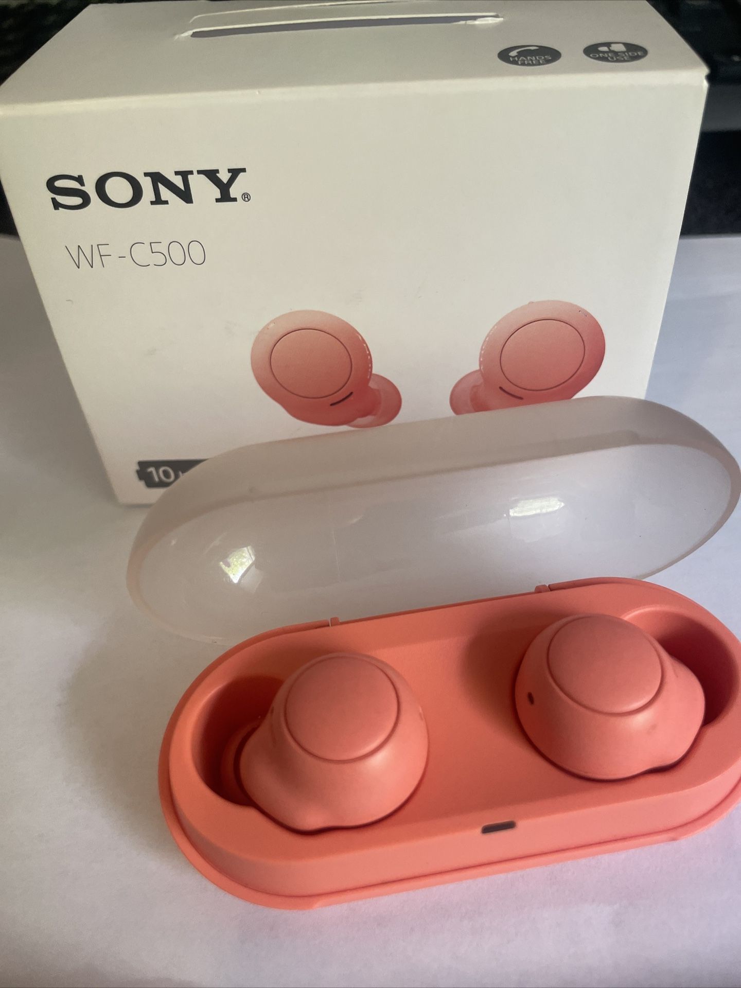 Sony WF-C500 Truly Wireless In-Ear Bluetooth Headphones - Coral(pink)