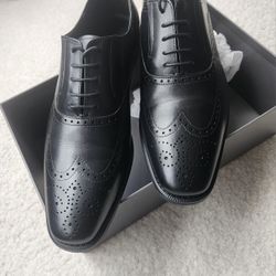 *NEW* FRASOICUS Men’s Dress Shoes with Genuine Leather in Classic Brogue Elastic Band Size 10