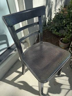 Two Metal Black Glittery Chairs