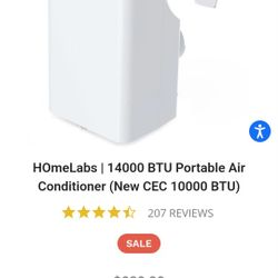 hOmeLabs | 14000 BTU Portable Air Conditioner