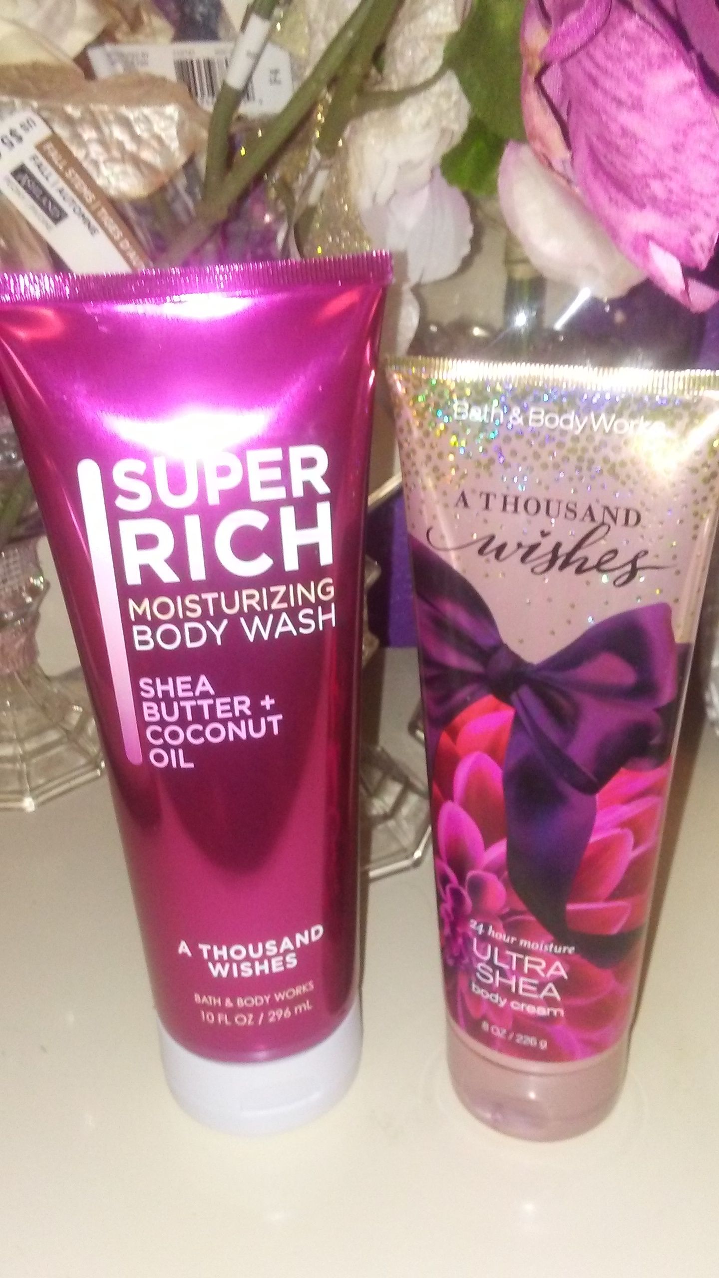 New bath and body works a thousand wishes set nuevo crema y jabon
