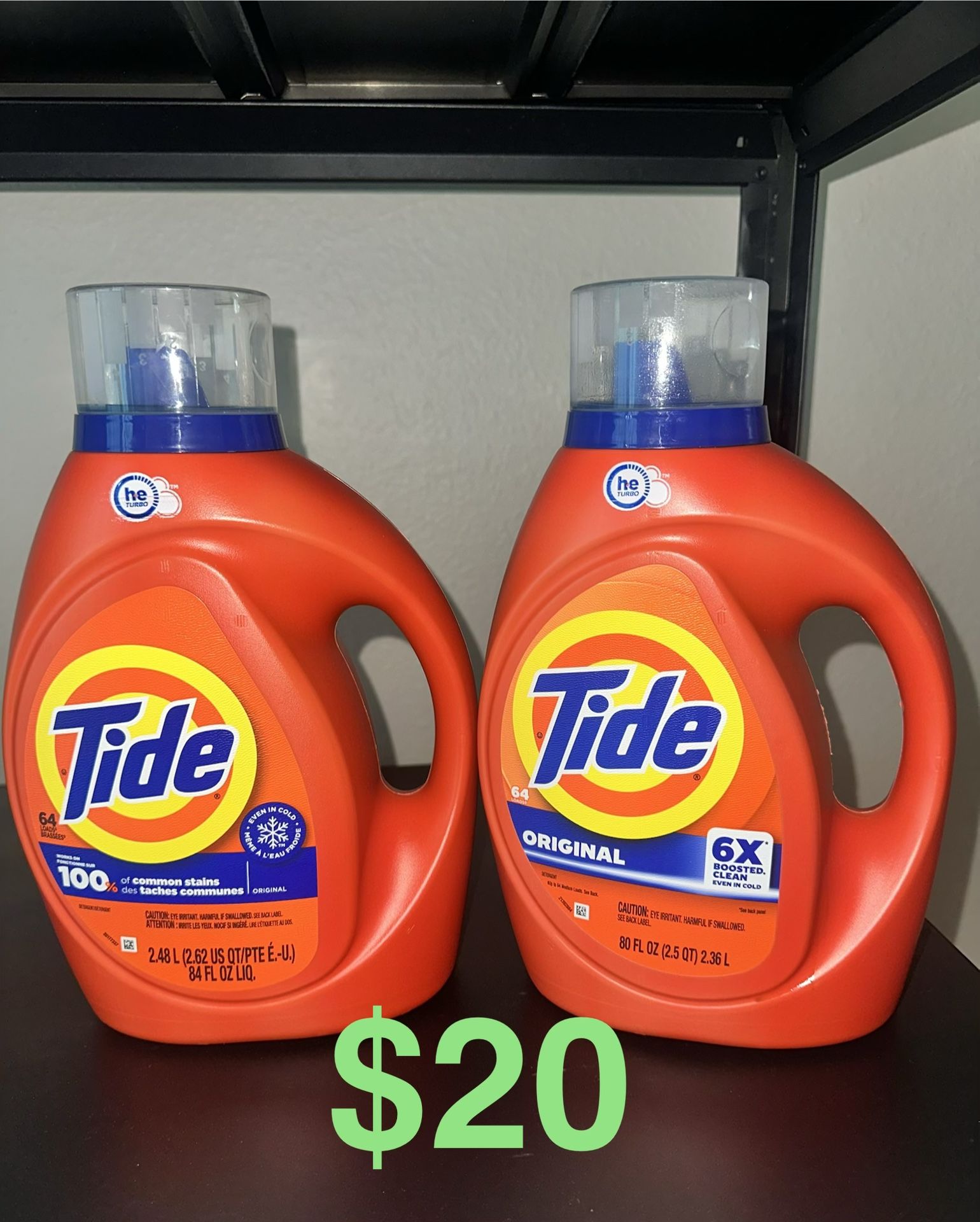 Tide Laundry Detergent Bundle 64 Loads Bottles- All For $20