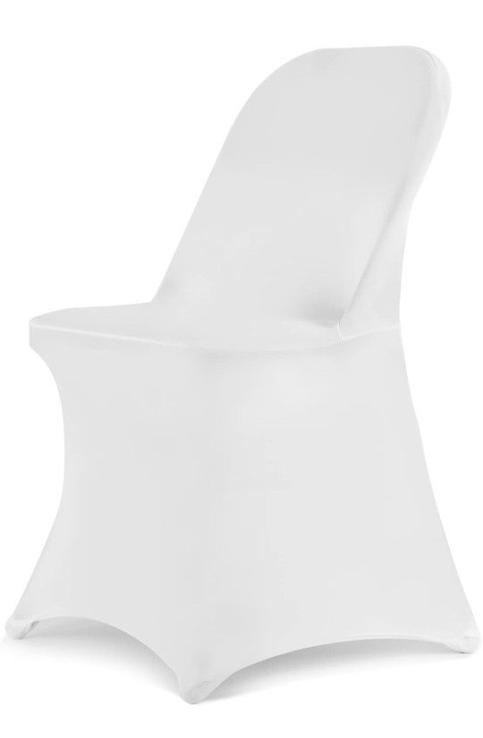 Stretch Spandex Folding Chair Covers 30PCS Universal Fitted Chair Cover Protector for Wedding,Party, Banquet, Holidays, Celebration, Decoration(White,