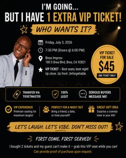 Tommy Davidson VIP Ticket - Brea Improv - July 3