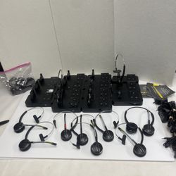 Lot Of 10 Jabra Pro 9450 Mono Headset With 14 Base 9400BS Power Cords