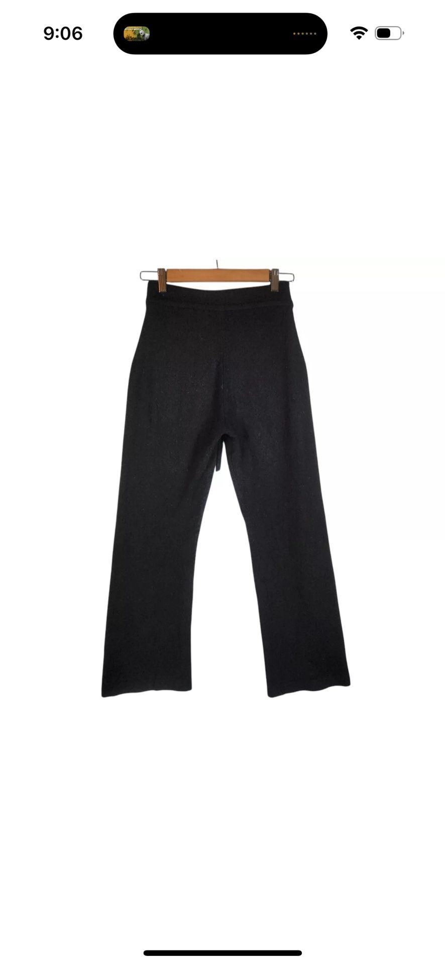 Aritzia Babaton Pants Women's XS Black Cashmere Wide Leg Pull-on Quiet Luxury 