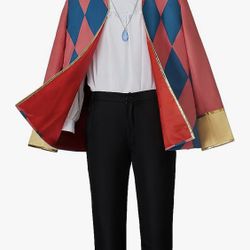 CosplayDiy Men's Howl Costume Jacket Accessories Full Set Outfit 