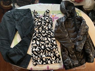 RAIN GUESS LONG PUFFY JACKET FOR WOMEN $1 EACH SMALL SIZE