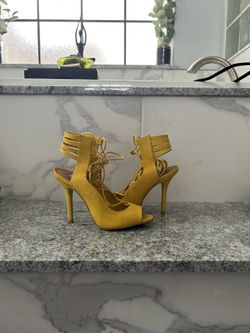 Yellow Leather Heels
