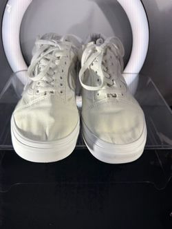 Vans Old Skool Classic White Canvas Sneakers Men's 10.5 Women's 12 Skate Shoes