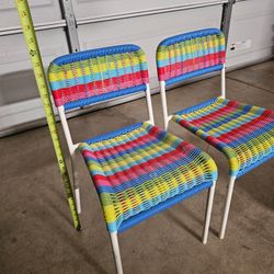 2 Kid Colorful Chairs 