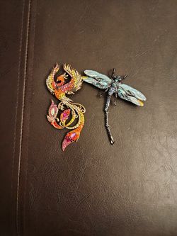 Phoenix And Dragon Fly Broch
