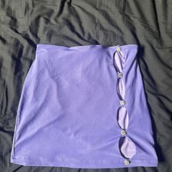 Lavender Fashion Nova Mini Skirt with Rhinestone Detail 