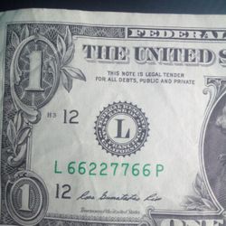 Fancy Serial Number 2013 $1 Note (contact info removed)6 quad doubles