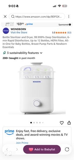 Wondborn bottle sterilizer