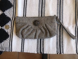 Aeropostale Herringbone Clutch Brown/cream 