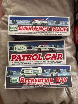 Lot #3: 6 each Vintage Hess Toy Trucks & Vehicles NIB