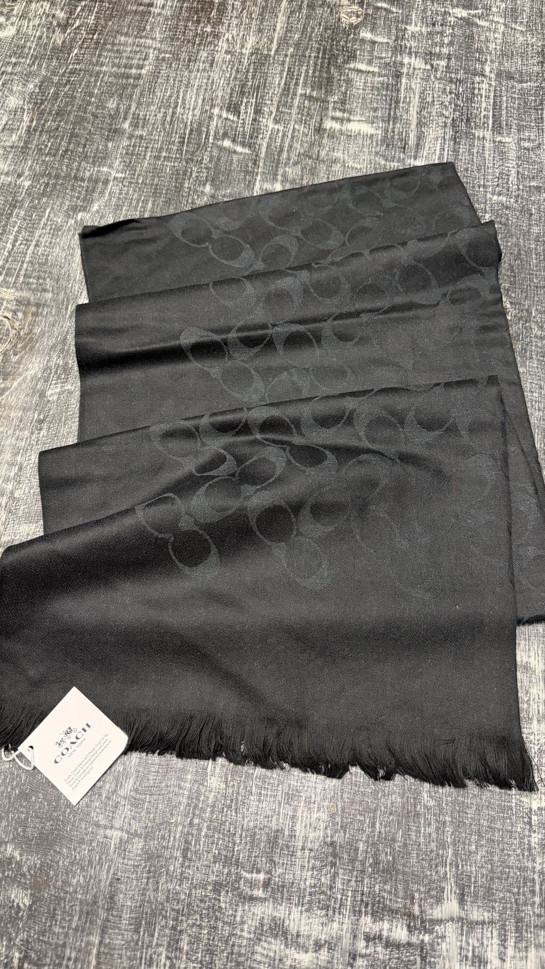 Brand New Authentic Coach Signature C Wrap/Scarf in Black