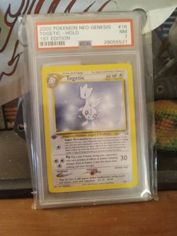 2000 Pokémon Neo Genesis 1st Edition Togetic Holo #16 graded PSA 7 NM