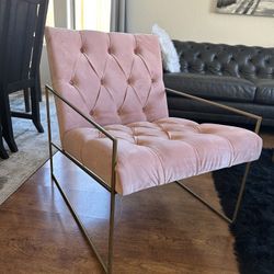 Gorgeous Furniture Affair Whom Sovereign Velvet Accent Chair / Pink Chair ( Retails Over $1300)