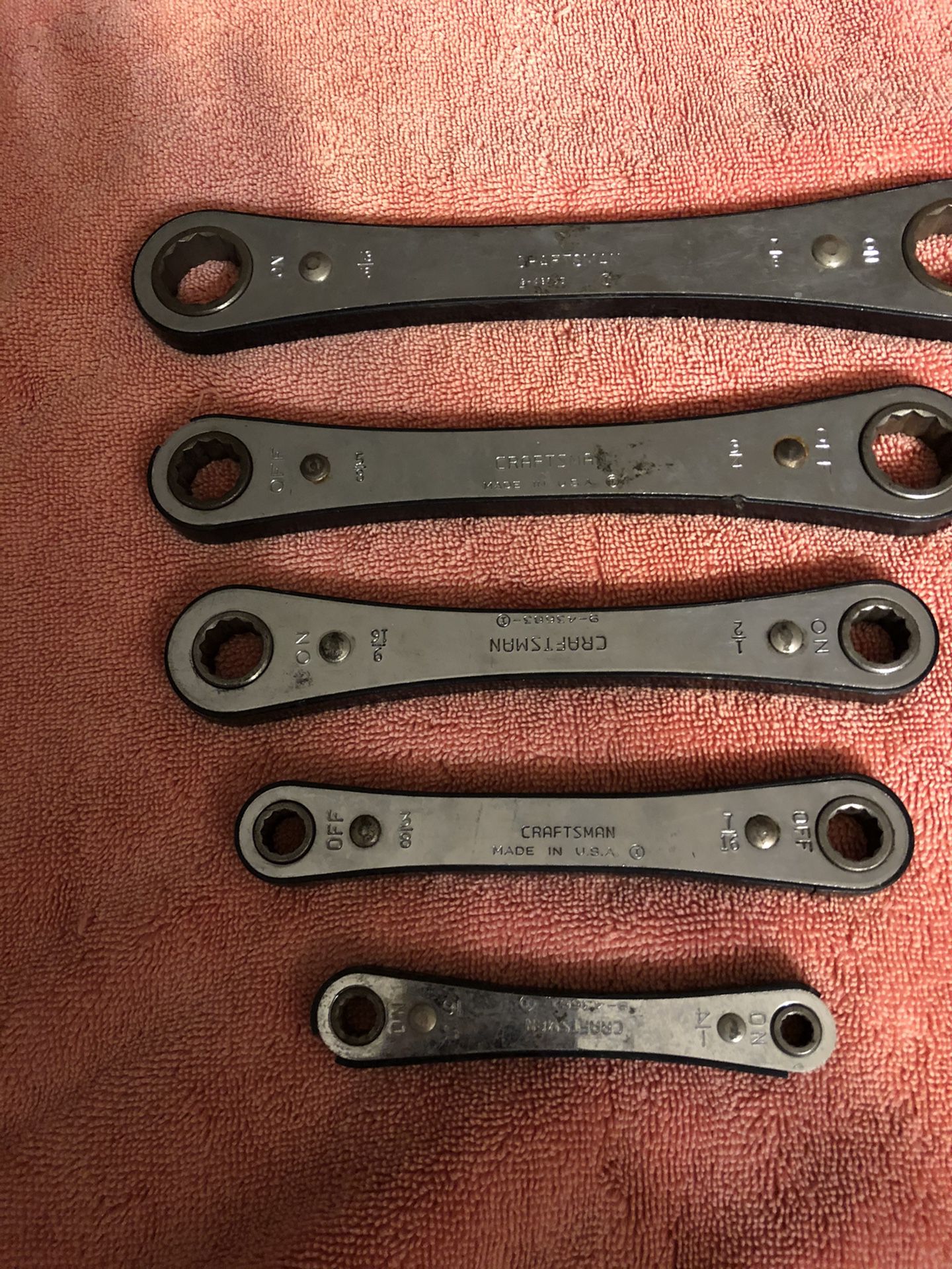 Craftsman Set 5 Box wrench Made USA.