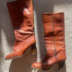 Vintage Leather Obermaterial Leder Boots Size 9