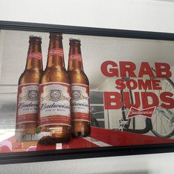 Budweiser Grab Some Buds Bar Sign