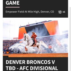 Denver Broncos divisional Playoff Tickets