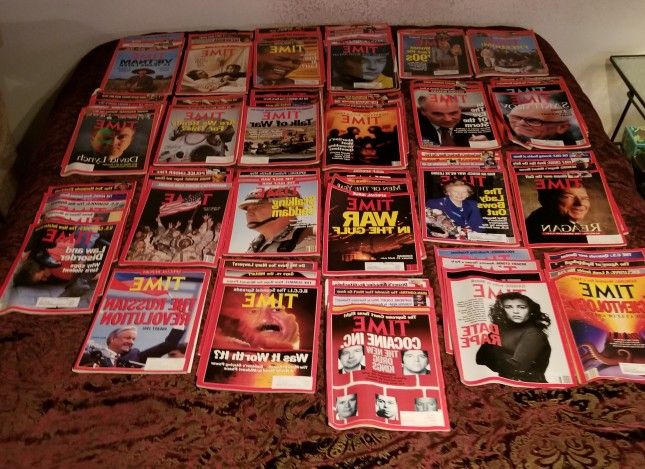 $20 Time Magazines Nov.'89 to Aug.'91. May Be Missing 2 from Feb1991.