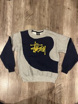 Stussy Color rework Block Crewneck Sweatshirt men’s medium blue grey