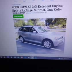 2006 BMW X-3 Sports Package, Sunroof, Excellent Engine, Gray Color