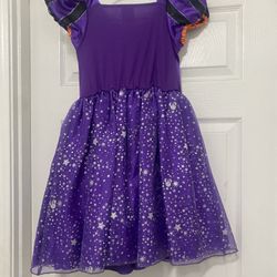 Pretty Disney Minnie Dress Purple With Orange Size5/6