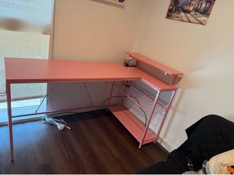 Pink L Desk