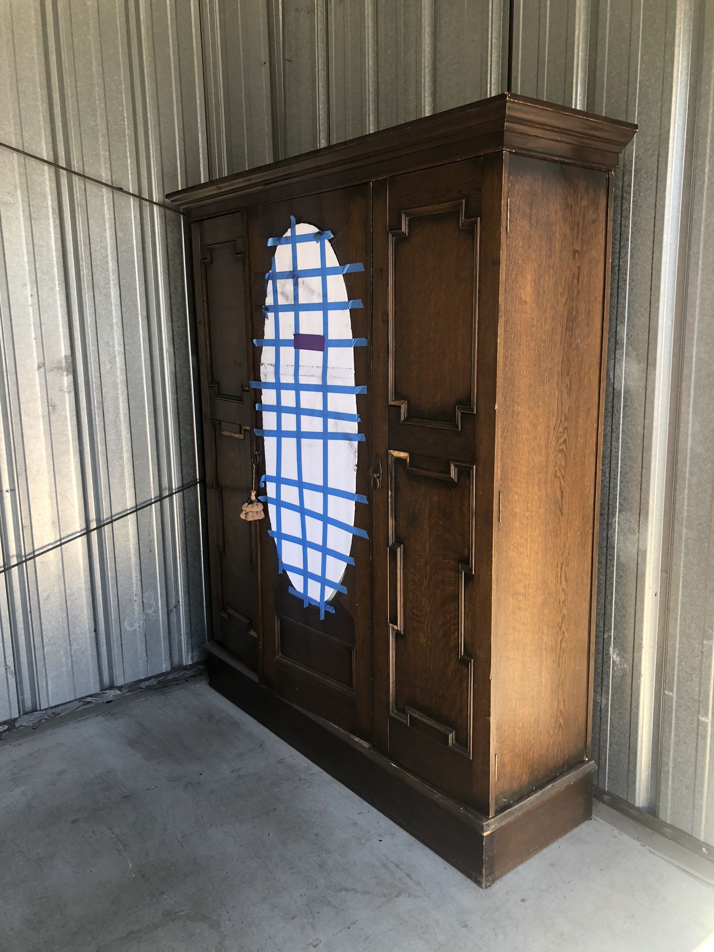 Antique Oak Wardrobe Closet