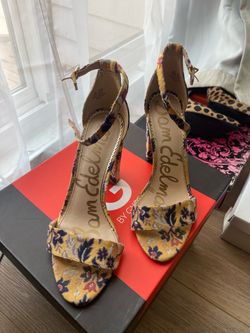 Sam Edelman Floral Ankle Strap Heels