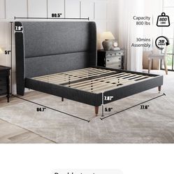 King Size Plat Form Bed Frame