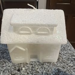 Glittery Christmas House shaped candle- new!
