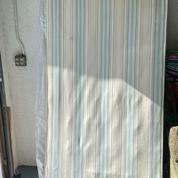 Twin Mattress + Box Spring + Metal Bed Frame (Complete Set)