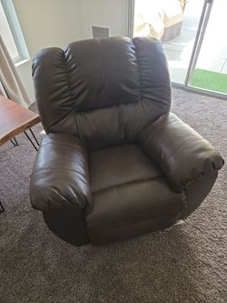 Faux leather recliner