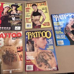 PREOWNED 5 VINTAGE TATTOO MAGAZINES