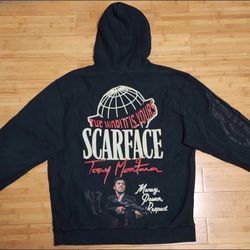 Scarface X Shoe Palace Black Hoodie Sweatshirt Mens XL Limited Edition Logo RARE