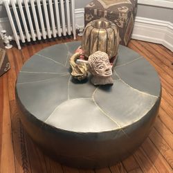 Metal Coffee Table with Gold Accents