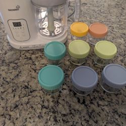 Baby Food Maker And 8 Glass Food Jars