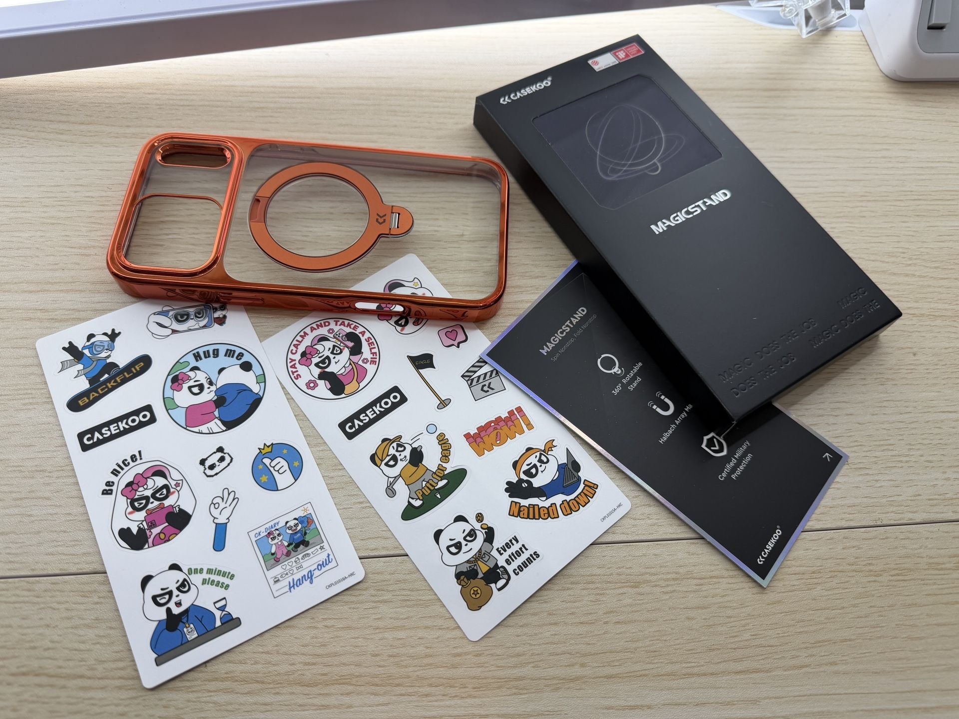 Brand New CASEKOO Cosmic Orange Glossy for iPhone 17 Pro Max Case [360 Spin Magnetic Stand][Fit for MagSafe][17FT Military Protection] Slim SKU270-S1