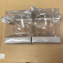 New His & Hers Wedding Wine Glasses
