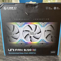 Lian Li Uni Fan 120mm 3 Pack White With Controller Case Fan
