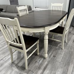 Dining Set ! 5 Piece Dining Set ! Wood Dining Table And Chairs ! Bluff Point Dining Table Collection ! 