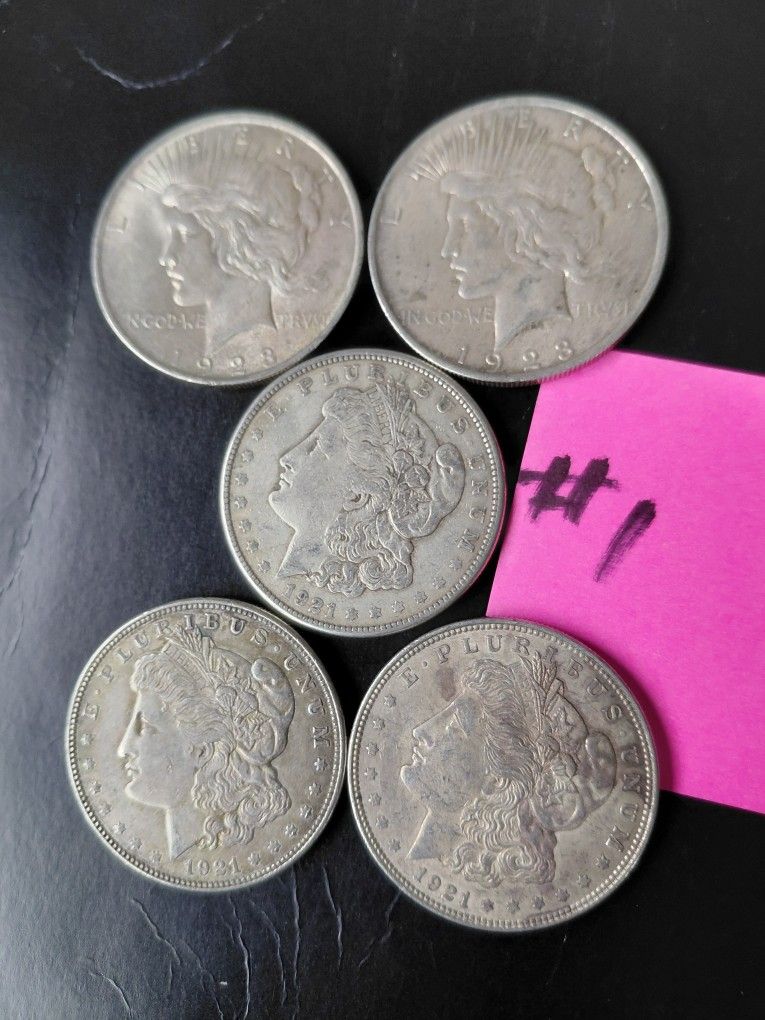 SILVER DOLLARS 5/$300