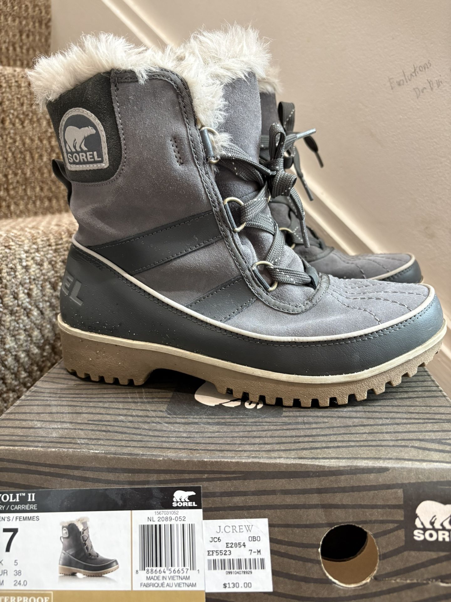 Sorel Tivoli II Gray Winter Boots - Size 7